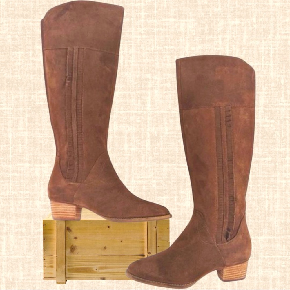 Blondo Nestle Waterproof Suede Knee High Fringe Zip Boot / Size 5.5M Women